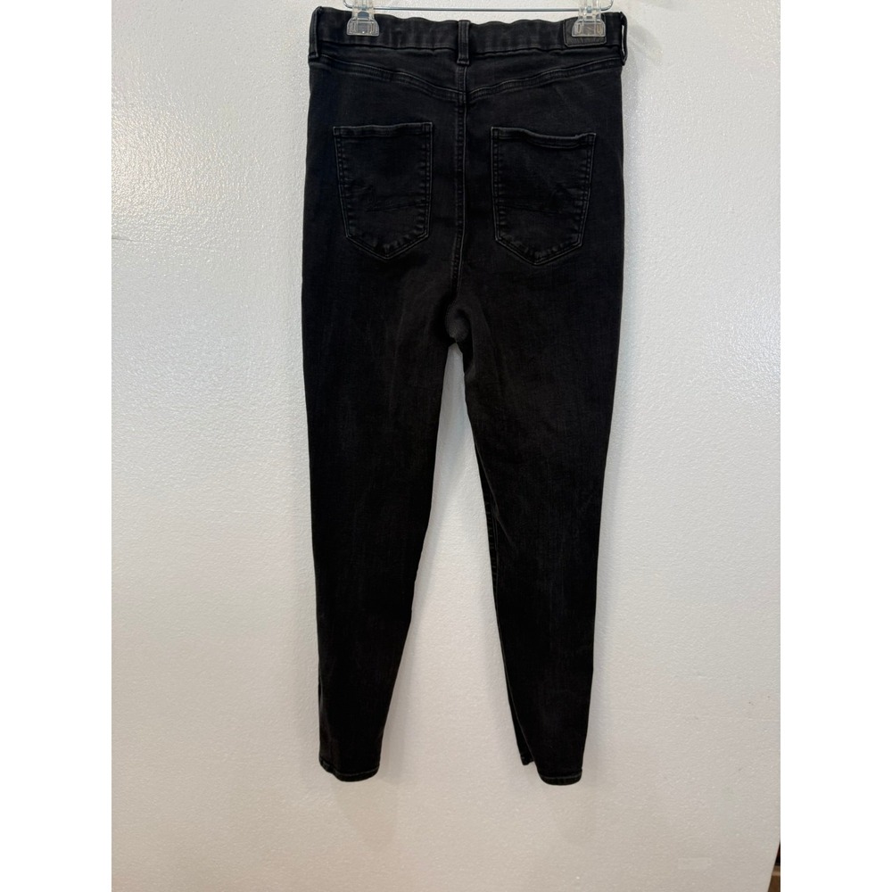 Women's American Eagle Ne(x)t Level Stretch Faded Black Jeans Size 14 Long - Picture 5 of 9